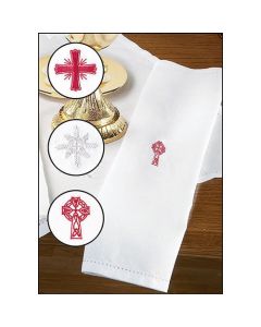 Linen Blend Towel with Embroidered Design