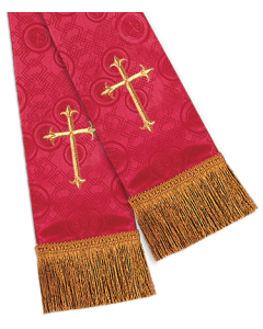 Red Fleur Banding Pulpit Clergy Stole