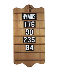 Wall Mount Church Hymnal Board Maple Stain