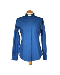 Women's White Tab Collar Clergy Blouse